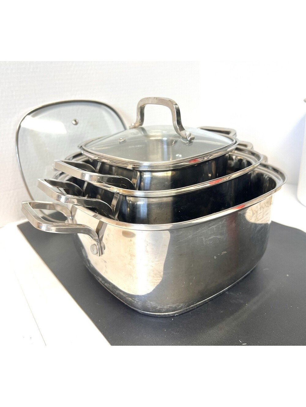 3 Parini Square Platinum Series Stainless Steel Dutch Oven Skillet PLEASE READ